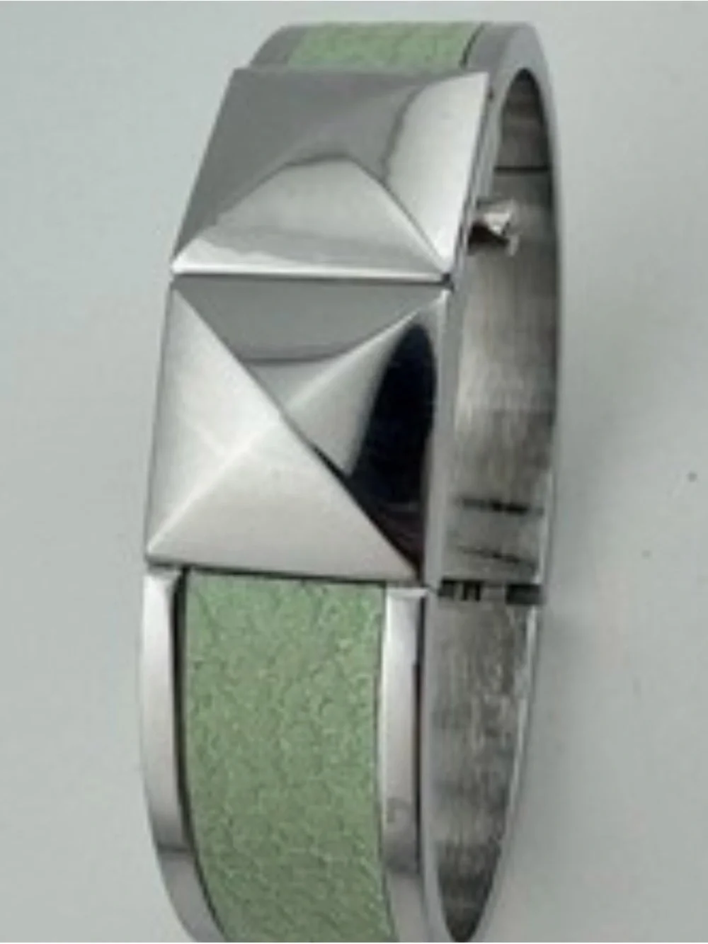 Vince Camuto Silver-Tone Bracelet with Mint Green Inlay